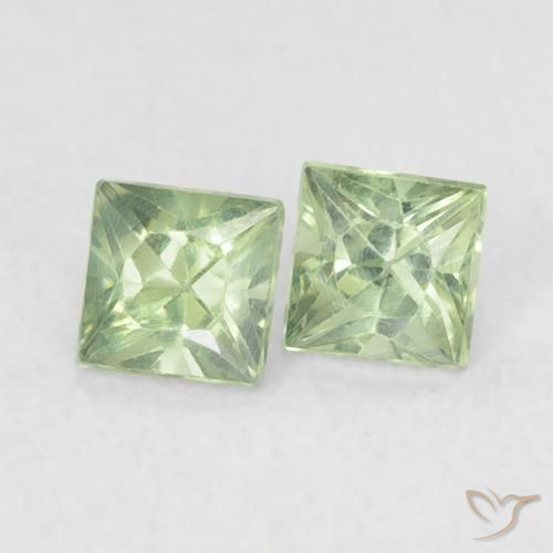 Shop natural 0.44ct Vert sauge léger Saphir gems, Carré, from Tanzanie at GemSelect. In stock, global shipping!