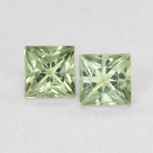 0.43ctw Naturel Vert clair Saphir, Carré, VS