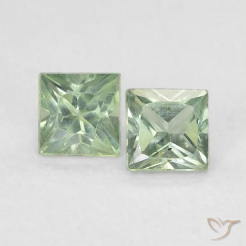 0.45ctw Naturel Vert sauge léger Saphir, Carré, VS