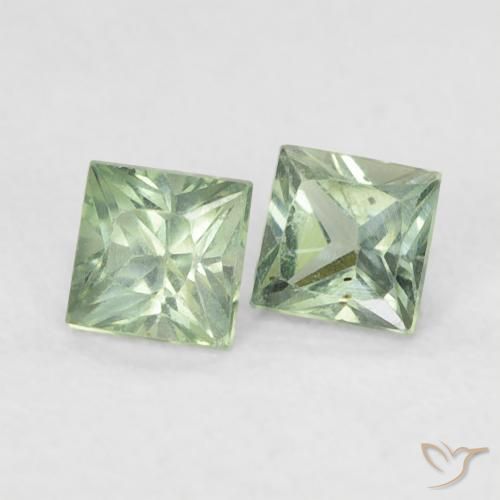 Shop natural 0.45ct Vert sauge léger Saphir gems, Carré, from Tanzanie at GemSelect. In stock, global shipping!