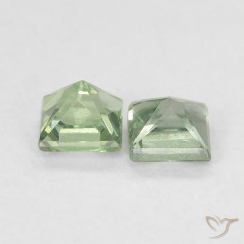 Shop natural 0.45ct Vert sauge léger Saphir gems, Carré, from Tanzanie at GemSelect. In stock, global shipping!