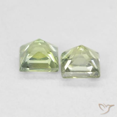 Shop natural 0.44ct Vert sauge léger Saphir gems, Carré, from Tanzanie at GemSelect. In stock, global shipping!