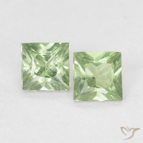 0.40ctw Naturel Medium Light Green Saphir, Carré, VS
