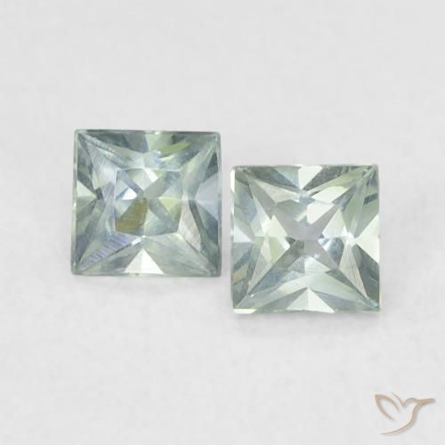0.32ctw Naturel Vert bleuâtre Saphir, Carré, VS