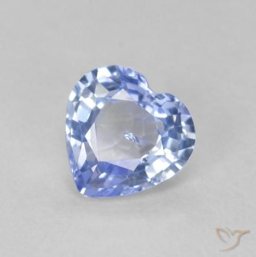Saphir Bleu pastel naturelle Cœur, 0.60 ct, VS-SI