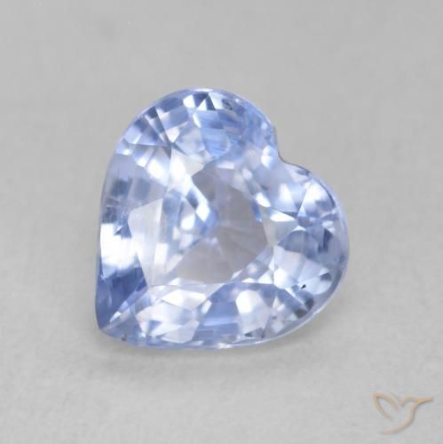 0.87ct Naturel Bleu pastel Saphir, Cœur, VS