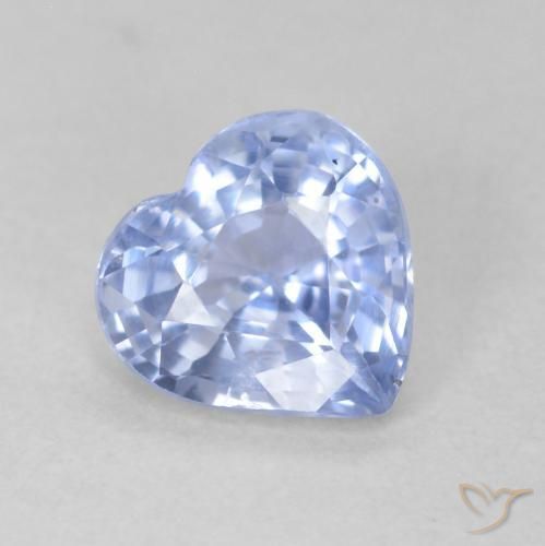 Saphir Bleu pastel naturelle Cœur, 0.87 ct, VS