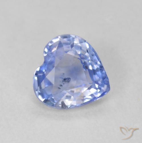 Saphir Bleu pastel naturelle Cœur, 0.60 ct, VS-SI