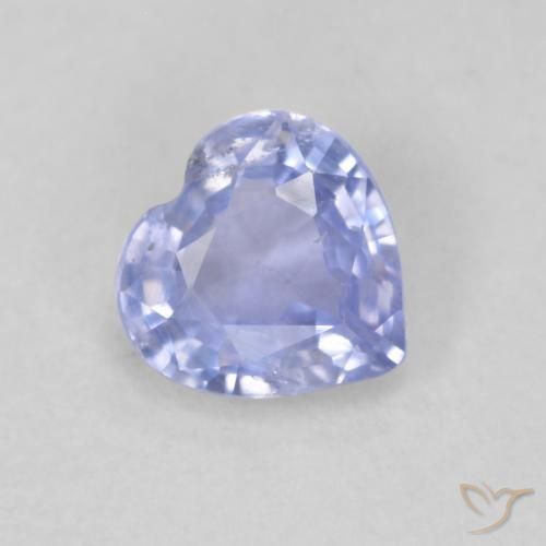 Saphir Bleu violacé léger naturelle Cœur, 0.63 ct, VS