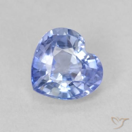 0.76ct Naturel Bleu pastel Saphir, Cœur, VS