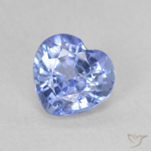 0.80ct Naturel Bleu pastel Saphir, Cœur, VS