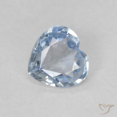 0.51ct Naturel Bleu clair Saphir, Cœur, VS