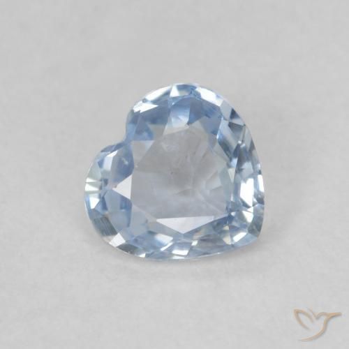 Saphir Bleu clair naturelle Cœur, 0.51 ct, VS