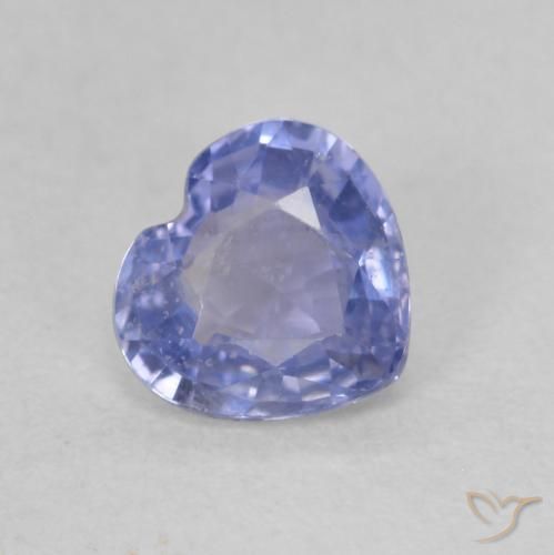 Saphir Bleu argenté naturelle Cœur, 0.68 ct, VS
