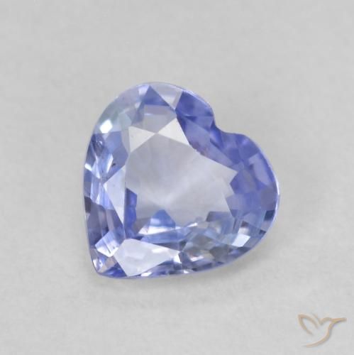 0.65ct Naturel Bleu clair Saphir, Cœur, VS