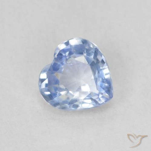 Saphir Bleu pastel naturelle Cœur, 0.46 ct, VS