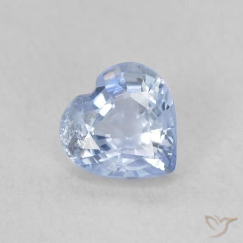 0.47ct Naturel Bleu pastel Saphir, Cœur, VS-SI