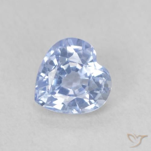 0.58ct Naturel Bleu pastel Saphir, Cœur, VS