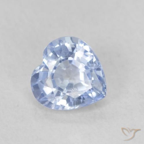Saphir Bleu pastel naturelle Cœur, 0.58 ct, VS