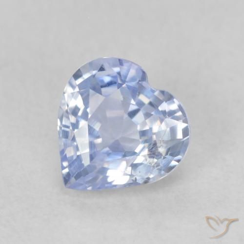 0.67ct Naturel Bleu pastel Saphir, Cœur, VS