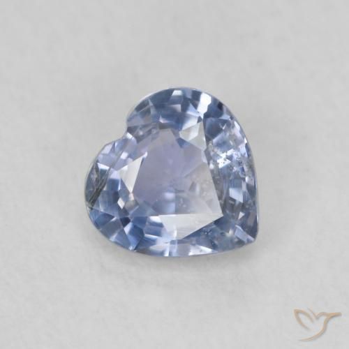 Saphir Bleu violacé léger naturelle Cœur, 0.52 ct, VS