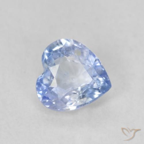 Saphir Bleu pastel naturelle Cœur, 0.57 ct, VS