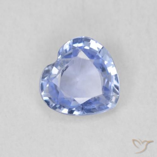 Saphir Bleu pastel naturelle Cœur, 0.45 ct, VS
