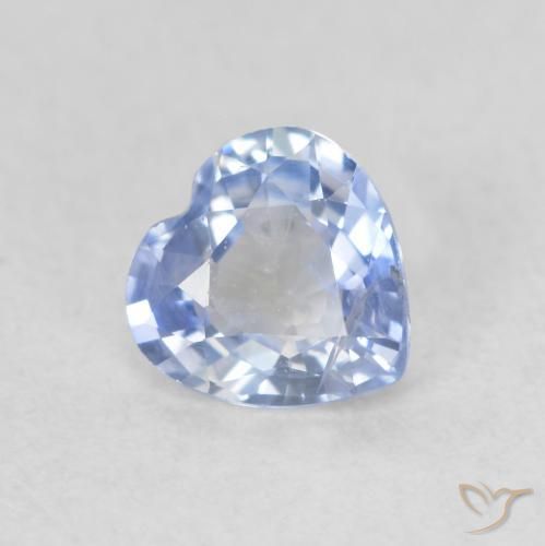 0.50ct Naturel Bleu pastel Saphir, Cœur, VS-SI