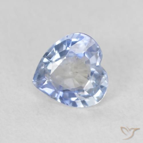 Saphir Bleu pastel naturelle Cœur, 0.50 ct, VS-SI