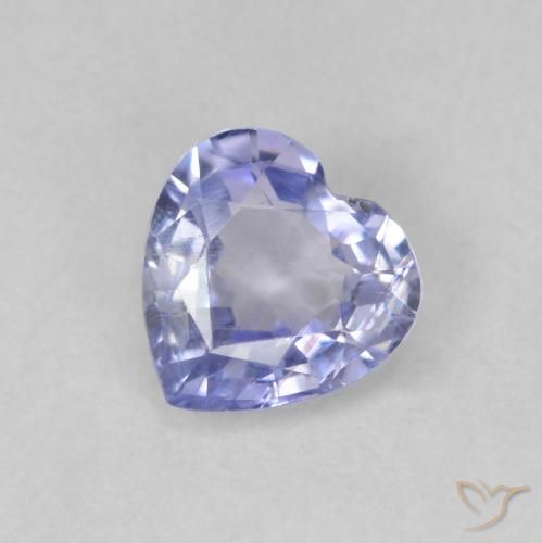 0.52ct Naturel Bleu clair Saphir, Cœur, VS