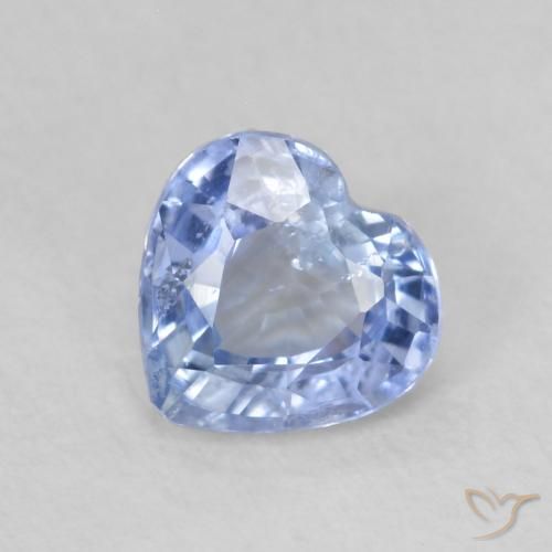 0.69ct Naturel Bleu clair Saphir, Cœur, VS