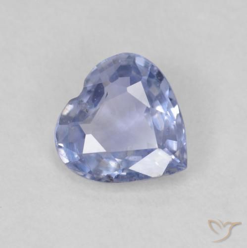 0.51ct Naturel Bleu clair Saphir, Cœur, VS