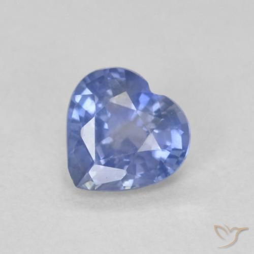 Saphir Bleu pastel naturelle Cœur, 0.59 ct, VS