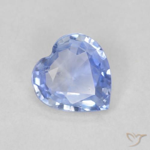 0.54ct Naturel Bleu pastel Saphir, Cœur, VS