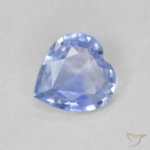 Saphir Bleu pastel naturelle Cœur, 0.54 ct, VS