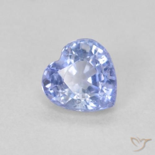 Saphir Bleu pastel naturelle Cœur, 0.56 ct, VS