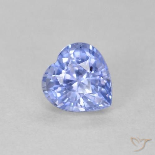 0.62ct Naturel Bleu clair Saphir, Cœur, VS