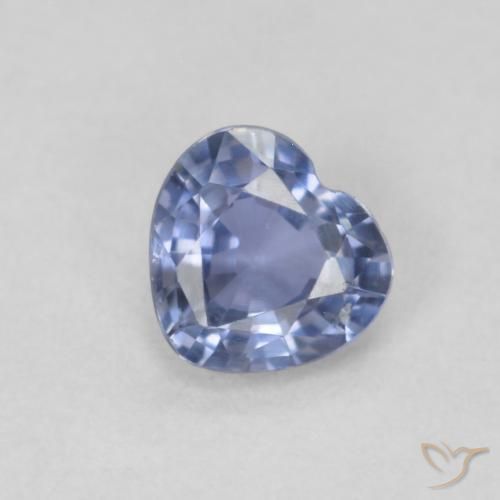 0.48ct Naturel Bleu clair Saphir, Cœur, VS