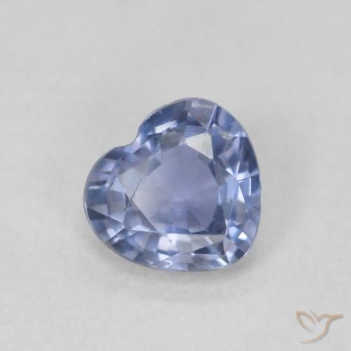 Saphir Bleu clair naturelle Cœur, 0.48 ct, VS