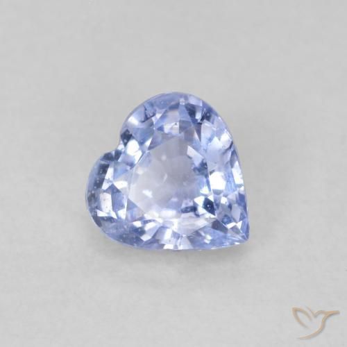 0.47ct Naturel Bleu clair Saphir, Cœur, VS