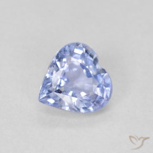 Saphir Bleu clair naturelle Cœur, 0.47 ct, VS