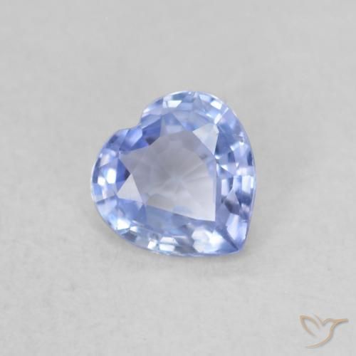 Saphir Bleu pastel naturelle Cœur, 0.37 ct, VVS-VS