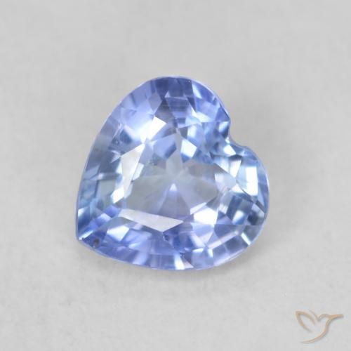 0.56ct Naturel Bleu pastel Saphir, Cœur, VVS-VS