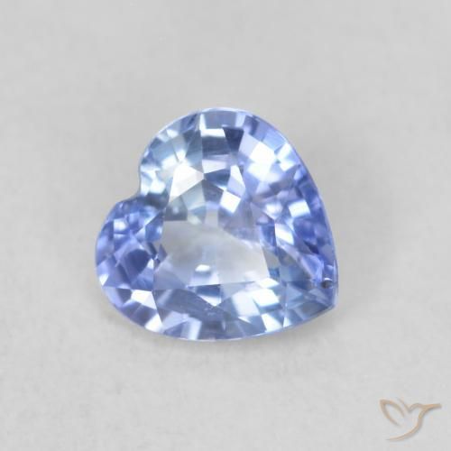 Saphir Bleu pastel naturelle Cœur, 0.56 ct, VVS-VS