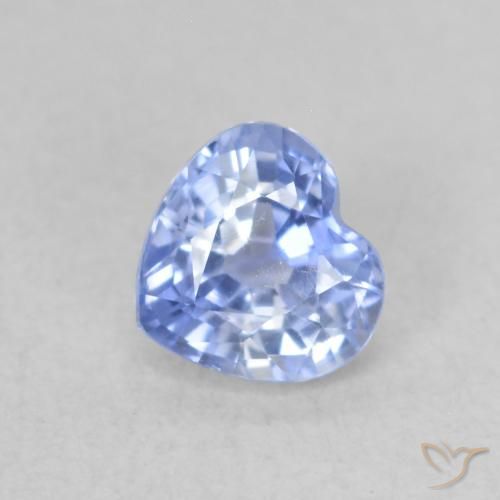 Saphir Bleu pastel naturelle Cœur, 0.54 ct, VVS-VS