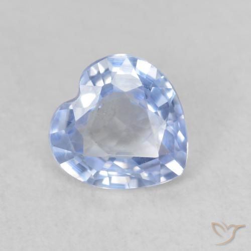 0.59ct Naturel Bleu clair Saphir, Cœur, VVS-VS