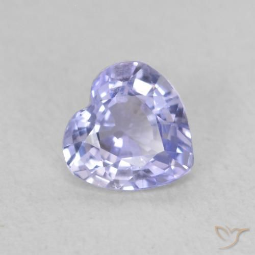 0.50ct Naturel Bleu clair Saphir, Cœur, VVS-VS