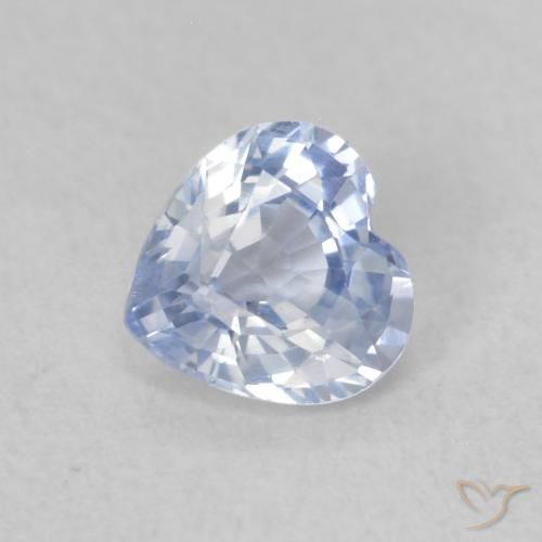 Saphir Blanc bleuâtre naturelle Cœur, 0.56 ct, VVS-VS