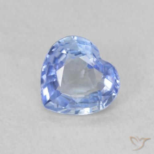 0.50ct Naturel Bleu pastel Saphir, Cœur, VVS-VS