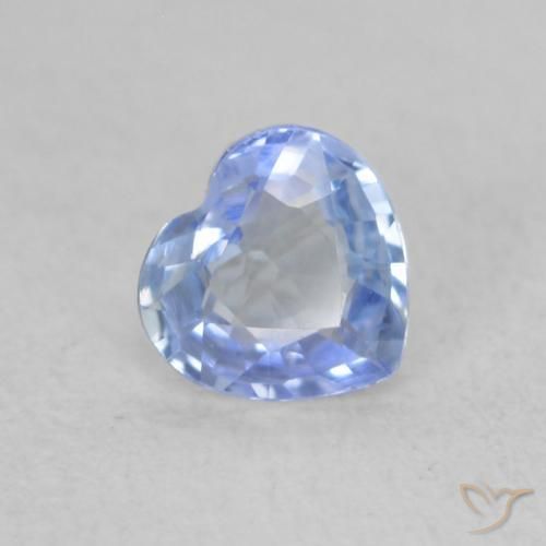 Saphir Bleu pastel naturelle Cœur, 0.50 ct, VVS-VS